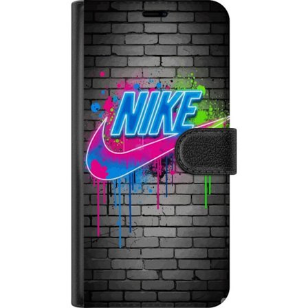 Kompatibelt Lommeboketui til Motorola Motorola Moto G85 Neonfarget gatekunstlogo livlig graffiti i blå, rosa og grønn spray på murvegg trendy urban