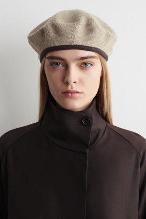 COS Femme Béret En Laine De Yak Mélangée in Beige