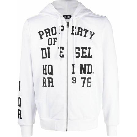 Diesel Zip-throughs , Wit , Heren , Maat: L Hoodies & sweatvesten