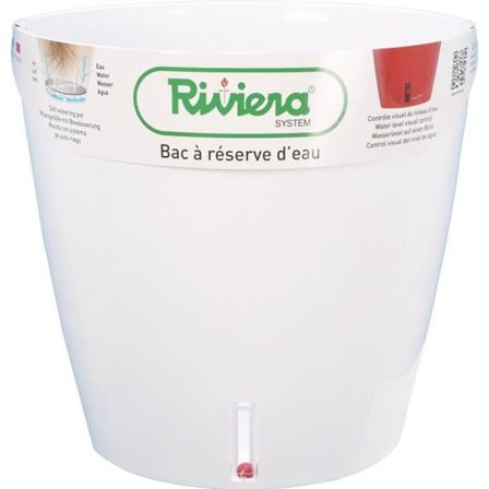 RIVIERA Eva Ny rund plastkruka - Ø 46 cm - 49 L - Vit