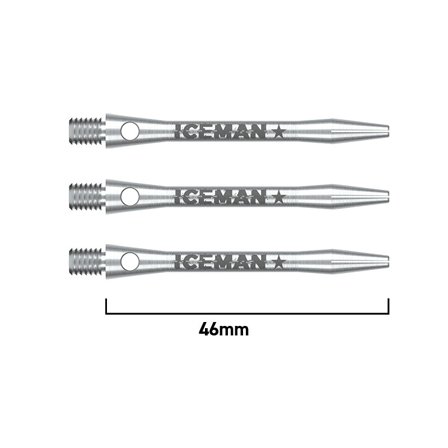 Red Dragon Darts Iceman Aluminium Shafts, 6 shafts, Blue/Aluminum, Steel Tip Darts Shafts