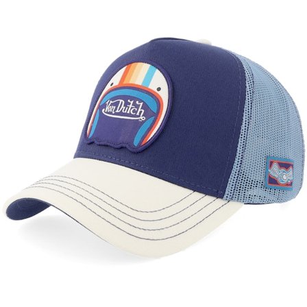 Von Dutch - Blå trucker Caps - Rainbow Helmet Blue/White A-Frame Trucker @ Hatstore