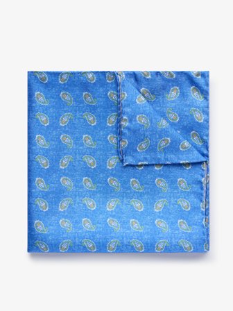 John Henric Men's Blaues Paisley Einstecktuch Size Onesize