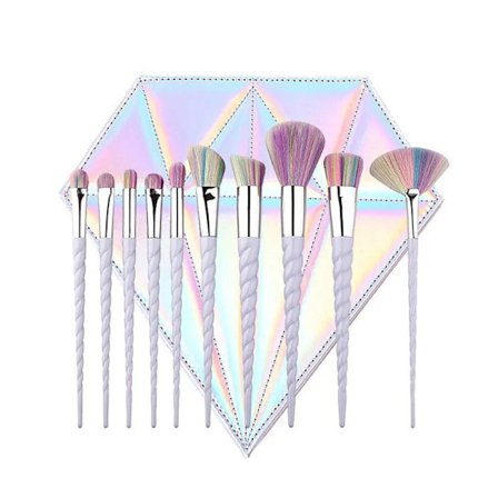 10pcs Purple Unicorn Makeup Brushes Set Eye Shadow Foundation Powder Blush Blending Beauty Make Up Beauty Tool Women Cosmetics