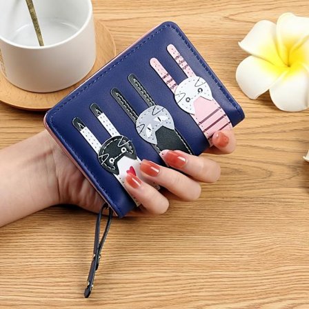 Hot Models Kort Lommebok Dame Multifunksjon Kortveske Myntpung Søt Tegneserie Dame Lommebok
