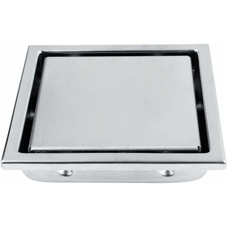 4,3 tommer firkantet gulvafløb i rustfrit stål med aftageligt dæksel - Kompatibel med badeværelse, brusebad, køkken