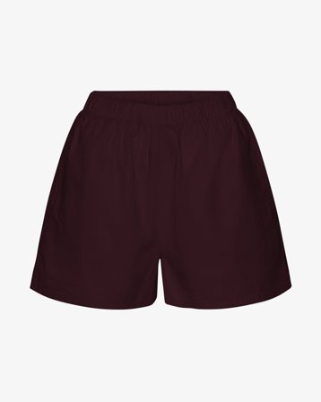 Women Organic Twill Shorts - Oxblood Red XL