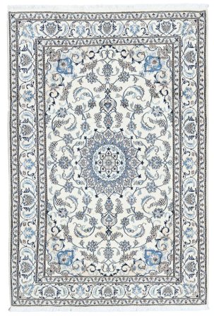 Hand Knotted Persian Nain Rug 198X301 Dark Grey/Grey