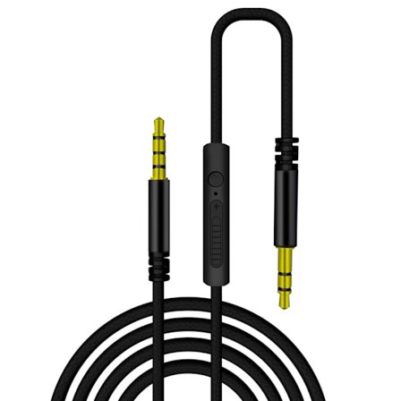 Ljudkabel 3,5 mm hane till hane, AUX-kabel med mikrofon för telefon, hörlurar, bil