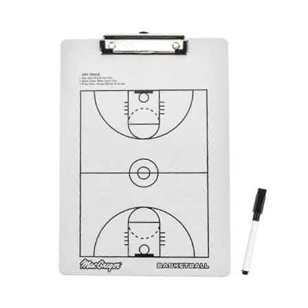 Whiteboard Coach Clipboard för Basket med Dubbelsidig Basket Coach Marker Board för Korg