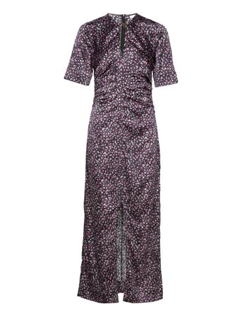 Silk Stretch Satin Maxi Dress Black Ganni