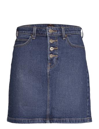 Button Fly A Line Sk Blue Lee Jeans