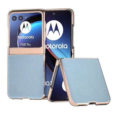 Äkta koläder + PC- cover till Motorola Razr 40 Ultra 5g, nanogalvaniserat phone case