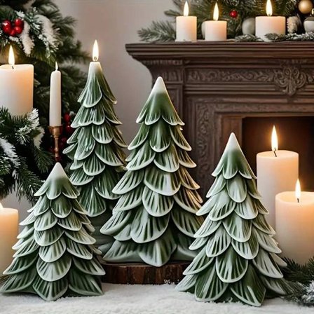 Silikone Juletræsform, Fleksibel Form til Juledekorationer og Lysstøbning, Kreativt Julepynt_TF_TF