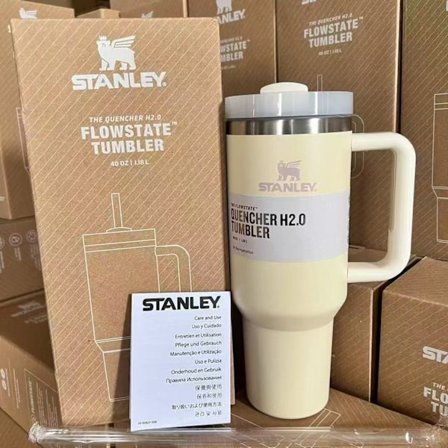 Stor 1,2L Tumbler i rustfrit stål med håndtag og sugerør til bilrejser