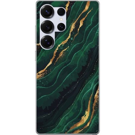 Kompatibel Mobilcover til Samsung Galaxy S25 Ultra Marmor Guld Grøn