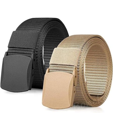 Dww-4 st Svart + Khaki Nylonbälte, Militärt Taktiskt Bälte, Snabb Passage Genom Flygplatskontrollen, Plastspänne, One Size
