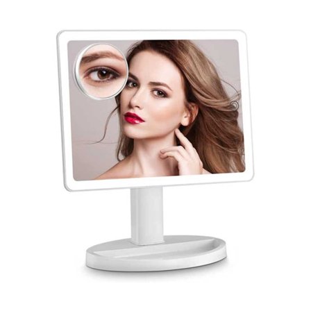 LED Makeupspejl med fire sider - Batteri og USB Dual Power