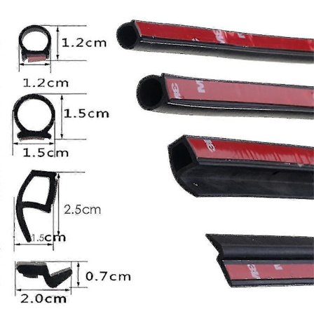 2 metriä 3m Liimautuva Auton EPDM-kumitiivistenauha Melueristys Oven Tiiviste Auton Ikkunan Oven Moottorin Tavaratilan Reunan Fiis