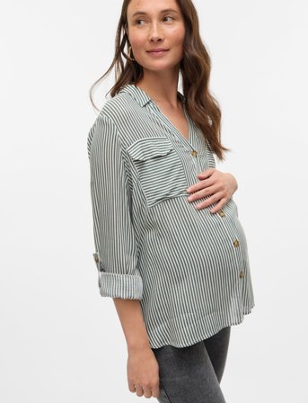 Vero Moda Maternity Vmmbumpy L/S Shirt New Noos - Green - XL