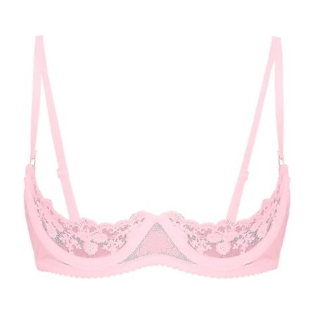Dame 1/2 kop push-up bøjle blonde bh lingeri åben bryst kop bh toppe justerbar strop svamp polstret brassiere undertøj