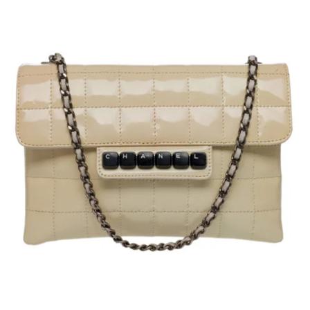Chanel Vintage, Pre-owned Leather clutches Beige, Dames, Maat:ONE Size,leer