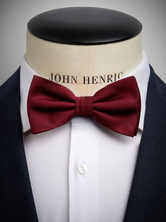 John Henric Men's Burgunderrote Fliege Size Pre-tied