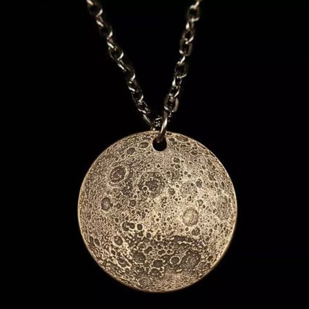 Moon Surface Coin Pendant Halsband Långt halsband 2 2
