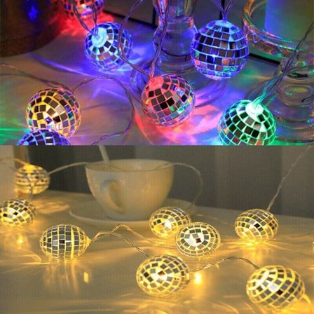 3M 20LED Disco Ball String Lights 3M Mirror Ball String Fairy Globe Light Dekor