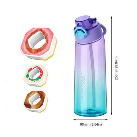 900 ml duftende vandflaske med duftkapsler, egnet til camping, mørkeblå + tilfældig gave.