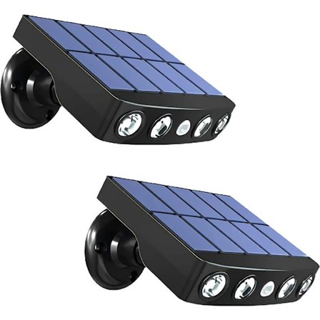 Sorte Havsnegle Hvidt Lys 2 Stykker Solvæglampe Solcellelampe Udendørs Hjem Have Plæne Gård Murlampe, til Indendørs og Udendørs