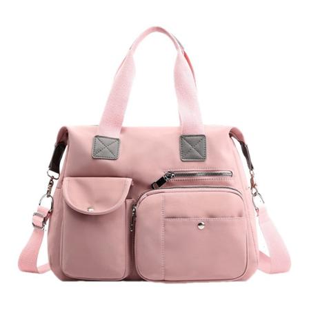 Skuldertaske nylon taske hånd stor kapacitet rejsetaske, 1 stk - pink