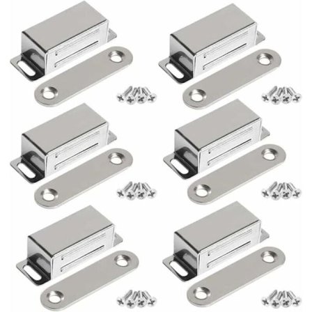 Magneettiset kaappimagneetit 10 kg Tehokkaat ruostumattomasta teräksestä valmistetut kaappimagneetit Kaapin oven magneetti (6 kpl) (ruostumattomat 