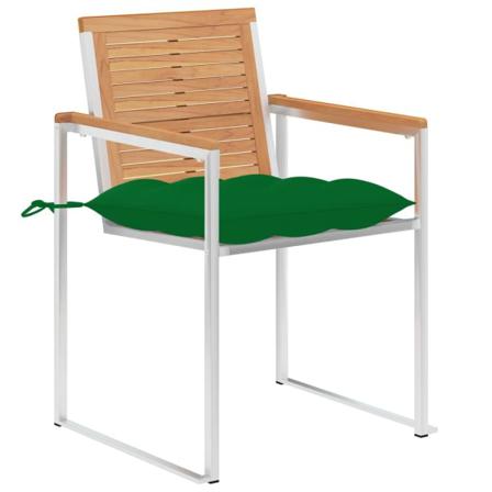 Vidaxl Trädgårdsstolar Med Dynor 4 St Massiv Teak Grön