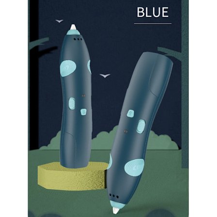 3D-penn med lav temperatur, ikke varm, 3D-penn for barn, tredimensjonal graffitipenn (blå)