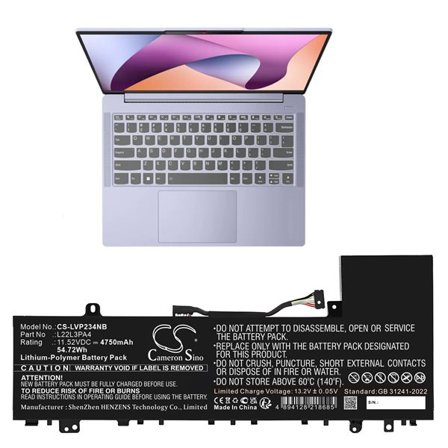 Batteri till Notebook, Bärbar dator för Lenovo IdeaPad Slim 5 14ABR8 82XE0001RK m.fl.