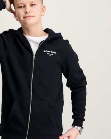 Björn Borg BORG ESSENTIAL 1 ZIP HOODIE Svart Hettegensere/Hoodies Gutt - Kids Brand Store