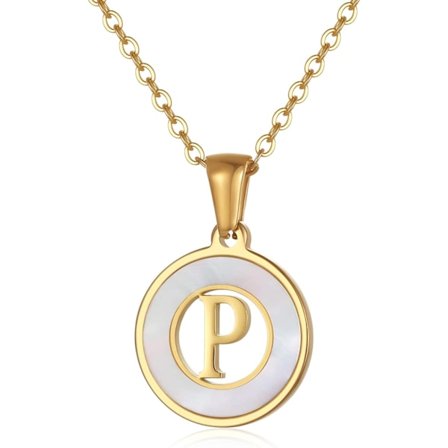 Halsband med initial i rostfritt stål för kvinnor, 18K guldpläterat nätt 26 alfabet A till Ö hängsmycke halsband tonårsflickor presenter