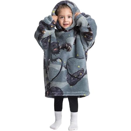 LFUN Bärbar filttröja för barn Småbarn Mysig Oversized Huvtröja Filt Sweatshirt med ficka för Liten flicka Pojke