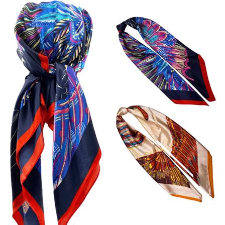 2 kappaletta 35 tuuman satiininen silkkinen hiuspanta, bandana, kevyt p huivit, kaulan ja kasvojen huivit naisille, h yhen