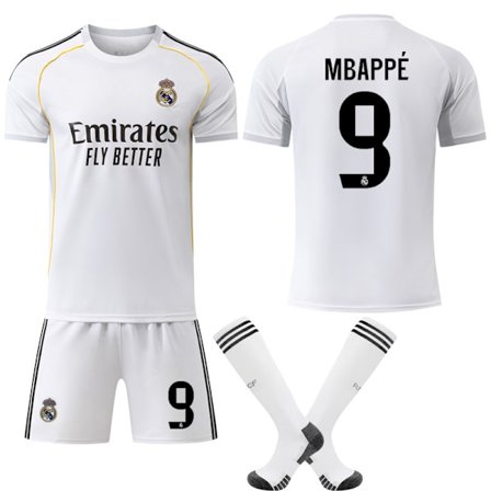 2025-2026 Real Madrid Hjemme Barn Voksen Ny Fotballdrakt Kit Nr.9 Mbappé 20
