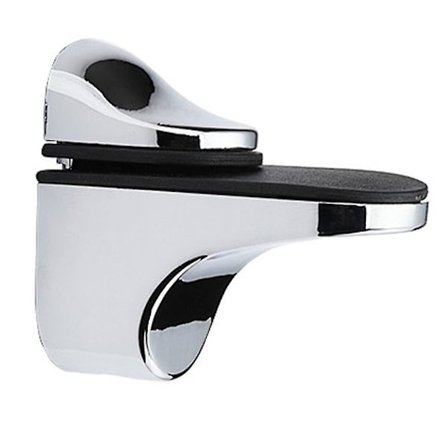 2 stk veggmonterte glasshylle justerbare trehyllebraketter - fiske munn glassklemmer for 3-20 mm glass, sinklegering