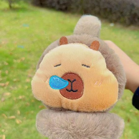 Søde Capybara Ørevarmere til Drenge & Piger - Plys Capybara Øremuffer med Capybara Ører, Varme Vinter Ørebeskyttere til