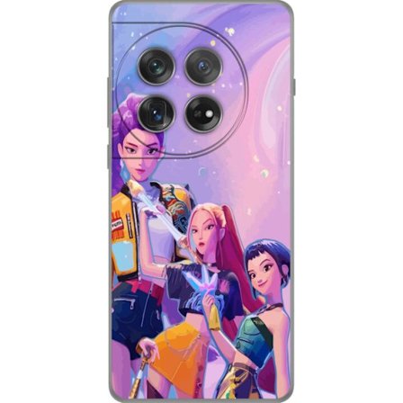 Kompatibelt Mobildeksel til OnePlus 12 Futuristiske popdamer i neonfarger med magiske detaljer mot en drømmeaktig galaksebakgrunn