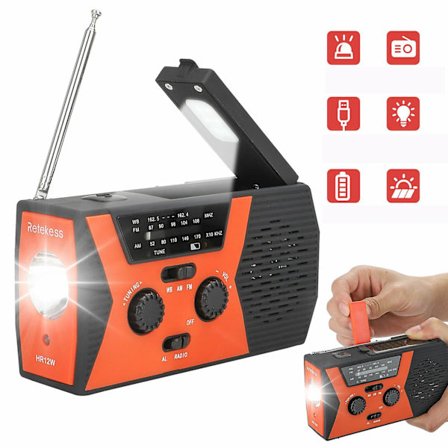Solar Emergency Fm Väderradio Ficklampa Powerbank