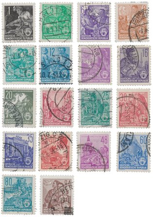 DDR 1953 - MICHEL 405-422 - Stemplet