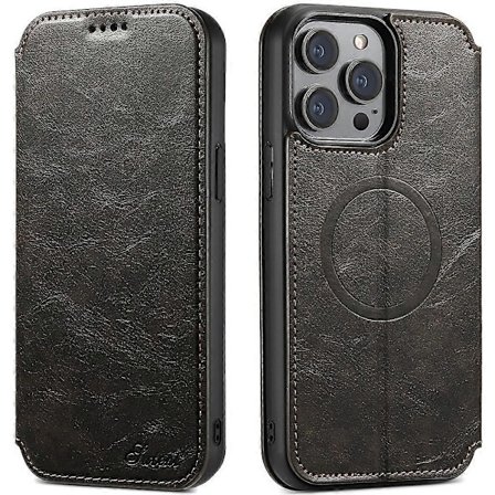 SUTENI J05 For iPhone 13 Pro Stativ Lommebok Telefondeksel Telefon Lærdeksel Kompatibel med MagSafe