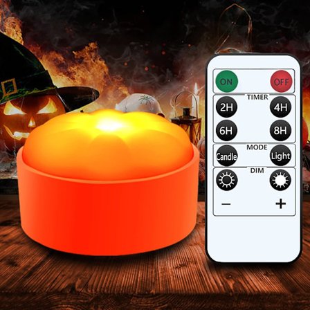 Halloween LED-pumpalampor utomhus med fjärrkontroll och timer, Batt
