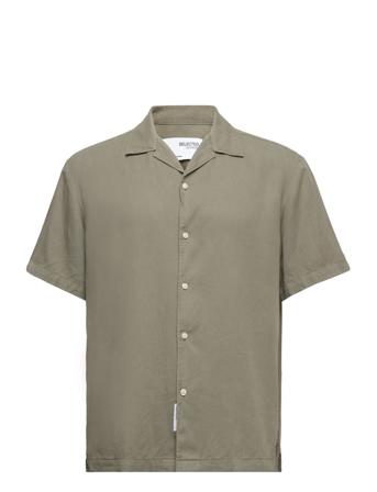 Slhrelax-Pastel-Linen Shirt Ss Resort W Khaki Selected Homme