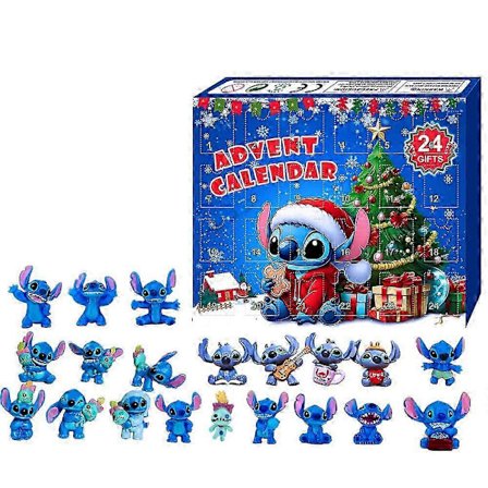 2025 Julekalender Lilo & Stitch Actionfigur Leketøy 24 Dagers Nedtelling Overraskelsesgaver i Blind Box-FM-